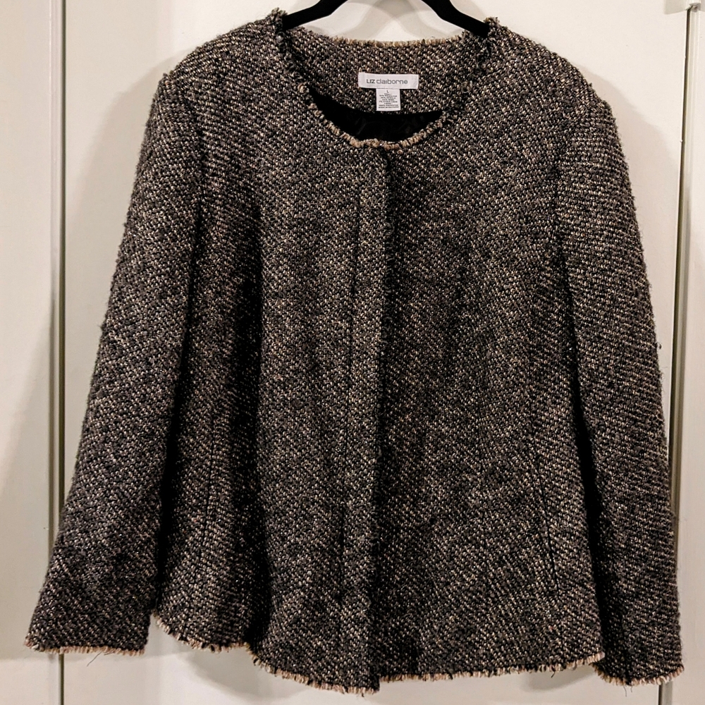 Brown Liz Claiborne Blazer with fringe